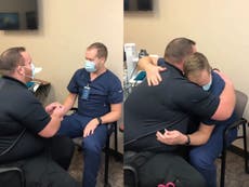 Paramedic proposes to nurse boyfriend while receiving Covid vaccine