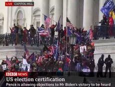 Moment pro-Trump rioters storm US Capitol captured on TV broadcast