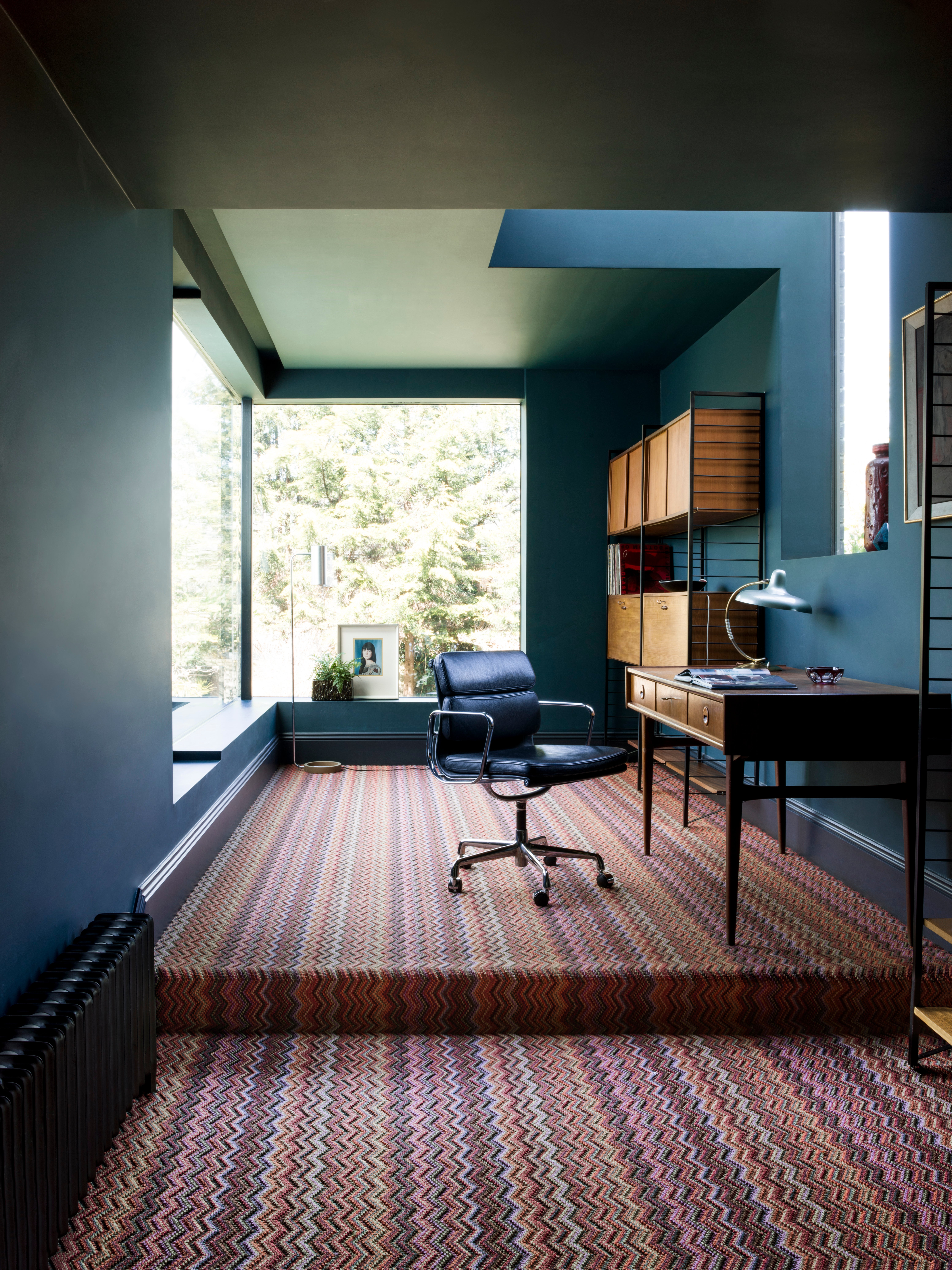 A fine line: striped carpet makes a great addition to your average office