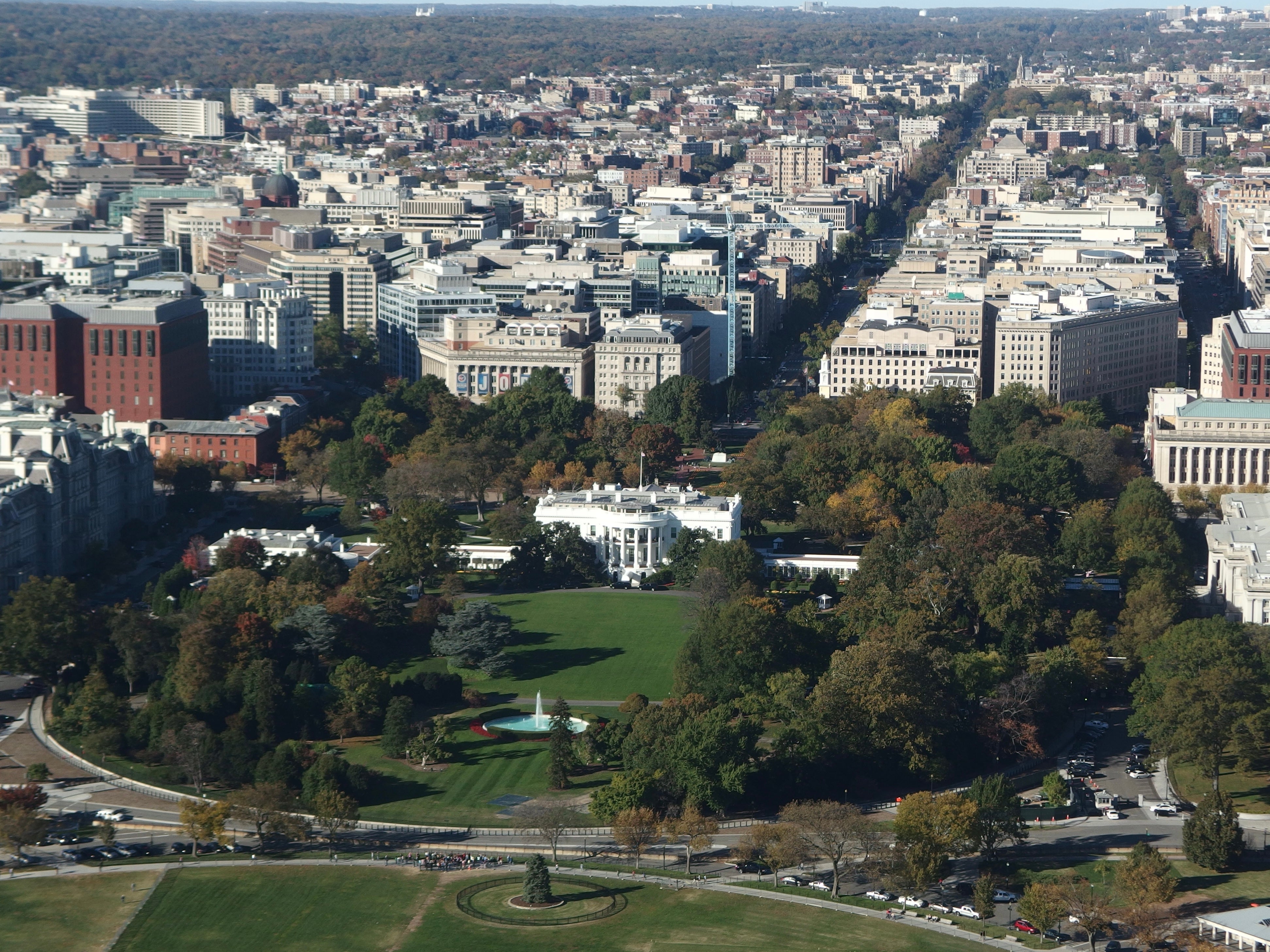 Capital attraction: Washington DC, with the White House in the foreground