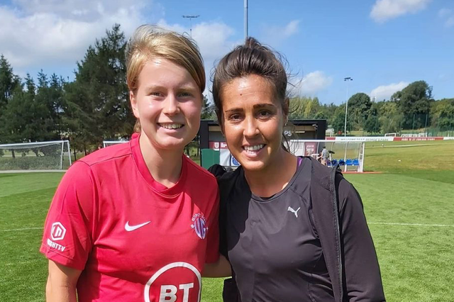 Ruth Fox poses with Fara Williams as part of BT Sport’s Ultimate Goal