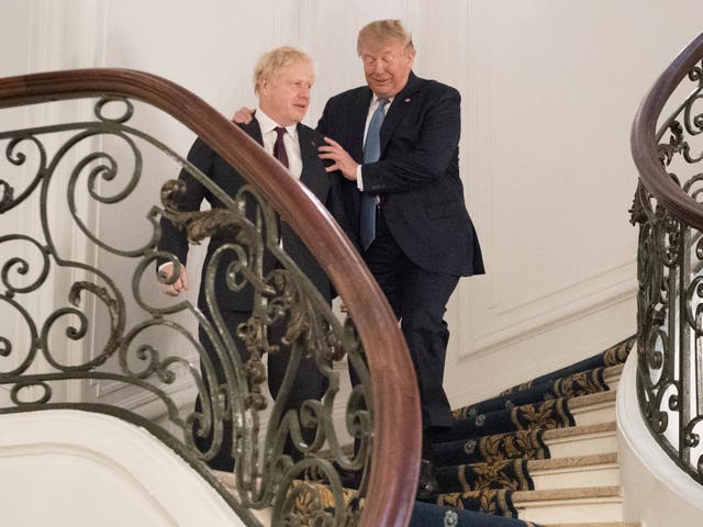 <p>Johnson and Trump at a 2019 summit in France</p>