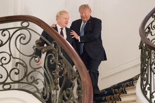 <p>Johnson and Trump at a 2019 summit in France</p>