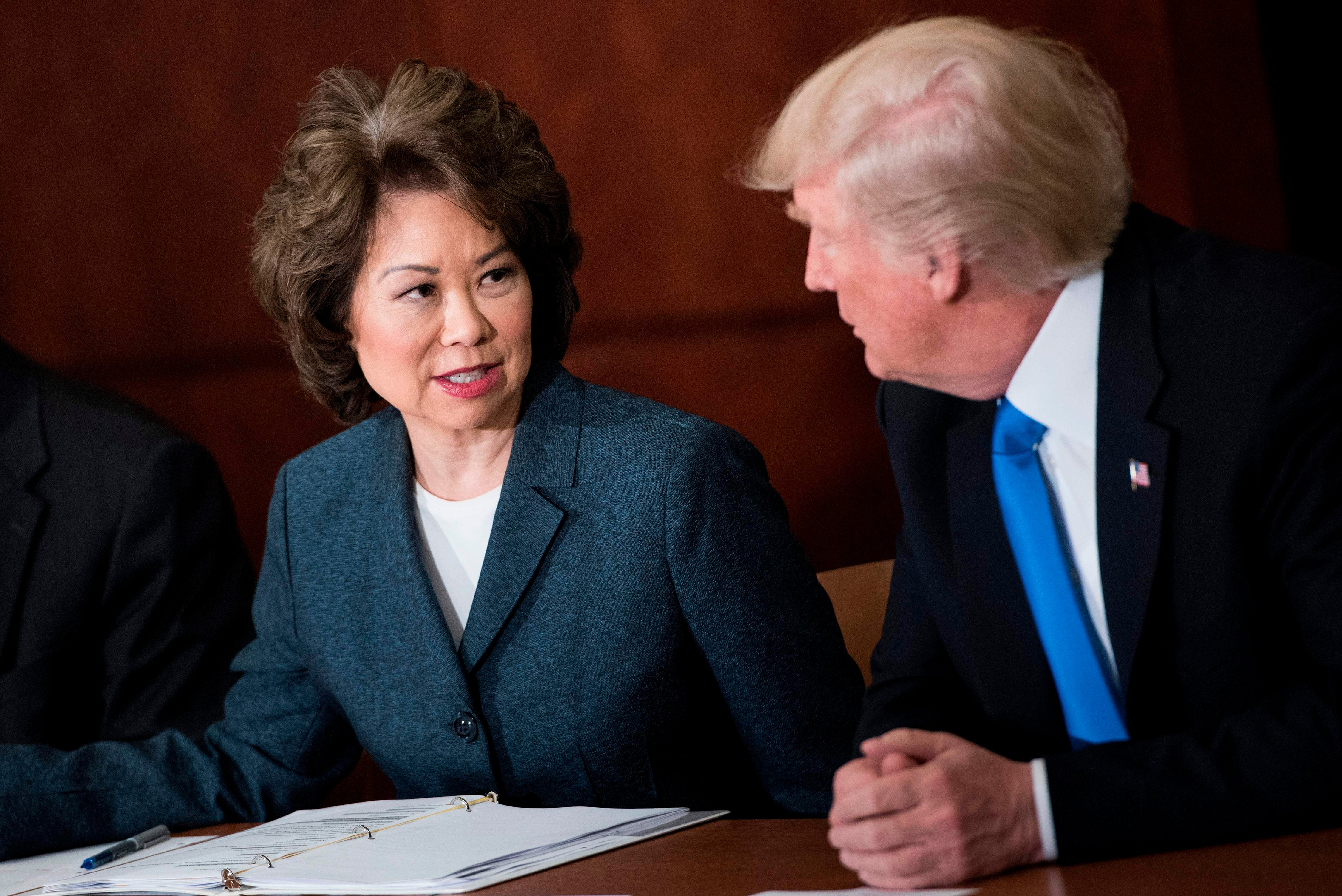 Elaine Chao quit as transport secretary the day after the Captiol riot, infuriating Trump