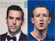 Sacha Baron Cohen reacts as Mark Zuckerberg bans Trump from Facebook