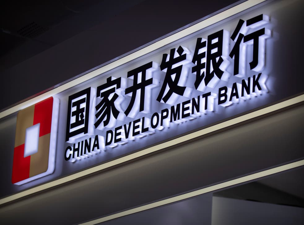 <p>El logo del Banco de Desarrollo de China en un puesto de la feria comercial internacional CIFTIS, en Beijing, el 5 de septiembre de 2020. </p>