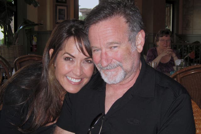 The late comedian Robin Williams and his wife, Susan Schneider Williams, who now works to spread awareness of Lewy body dementia