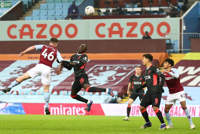 <p>Sadio Mane scores Liverpool’s third against Aston Villa in the FA Cup third round</p>