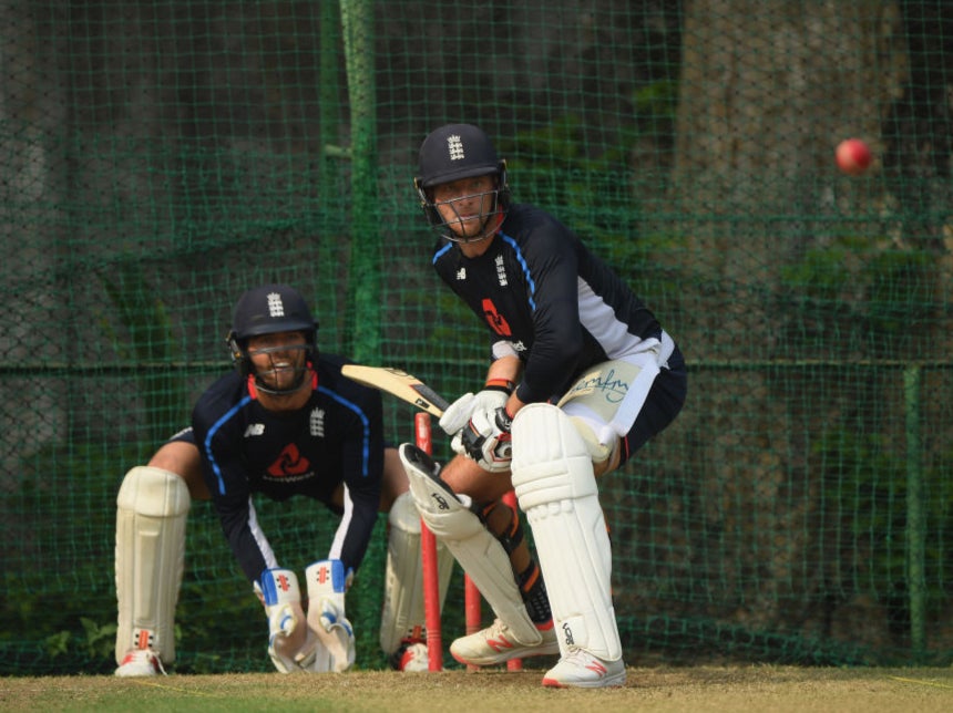<p>Jos Buttler bats in the nets in Sri Lanka as Ben Foakes keeps wicket</p>