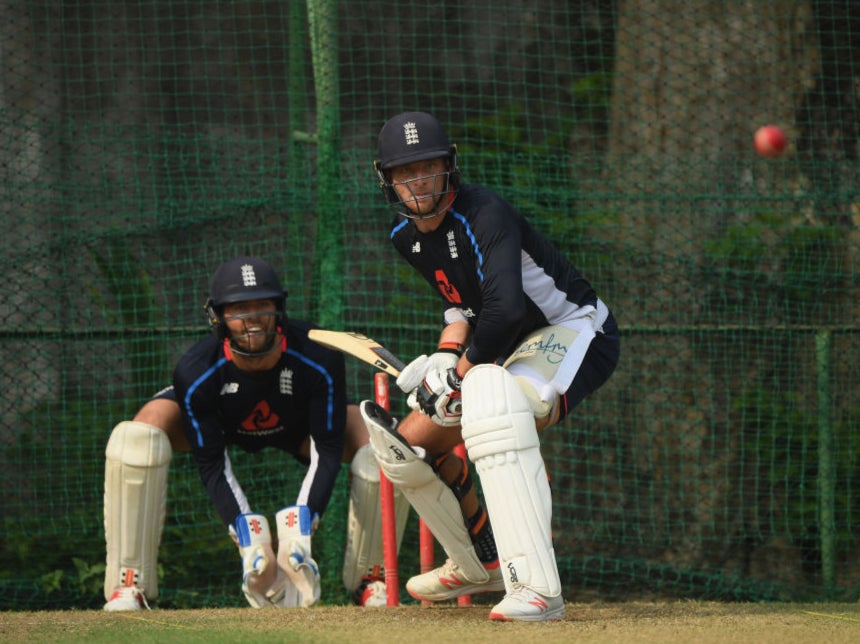 Jos Buttler bats in the nets in Sri Lanka as Ben Foakes keeps wicket