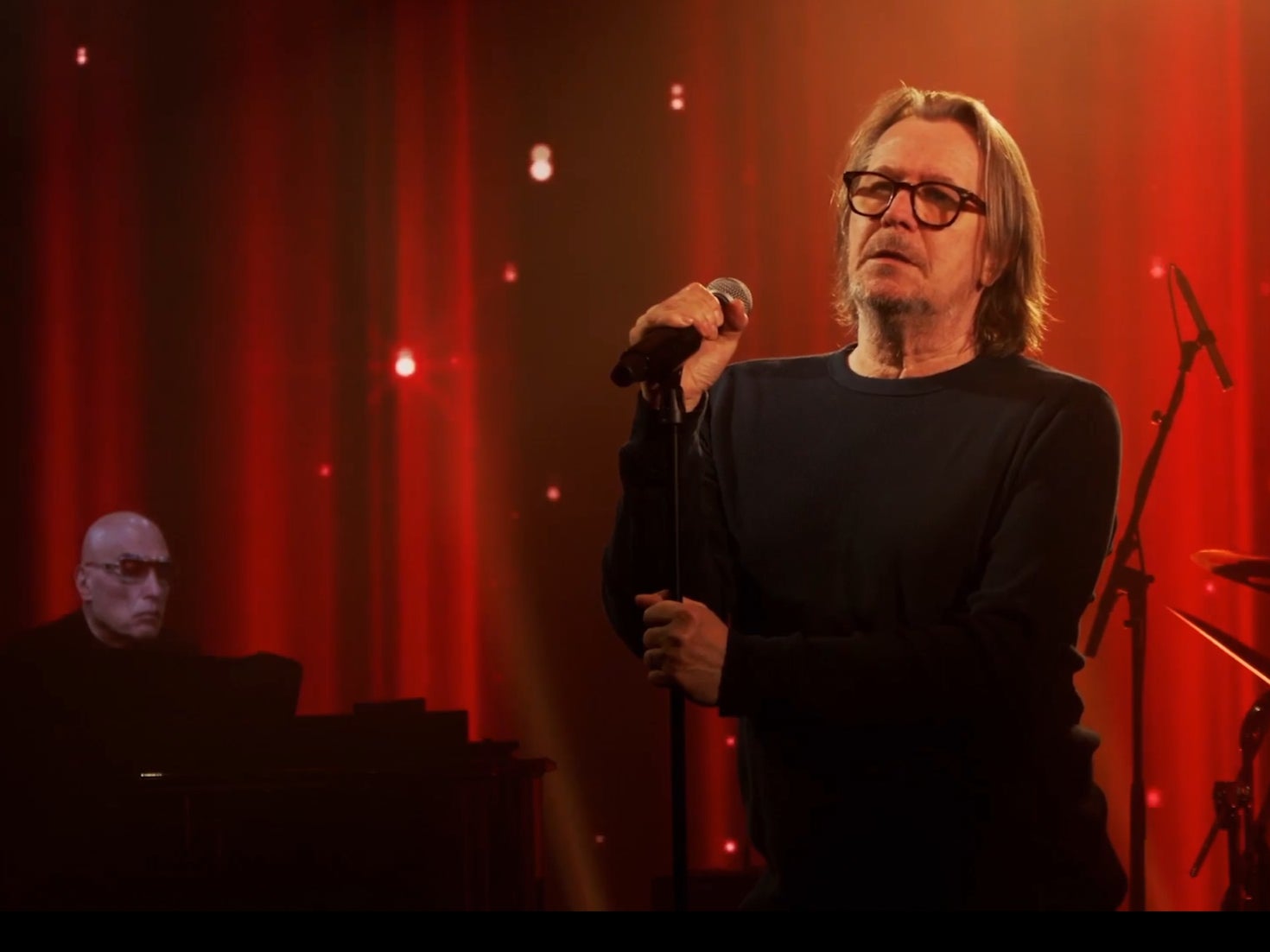 Gary Oldman performing during A Bowie Celebration
