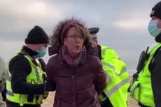 Video of woman’s arrest for sitting on bench was ‘staged’, say police