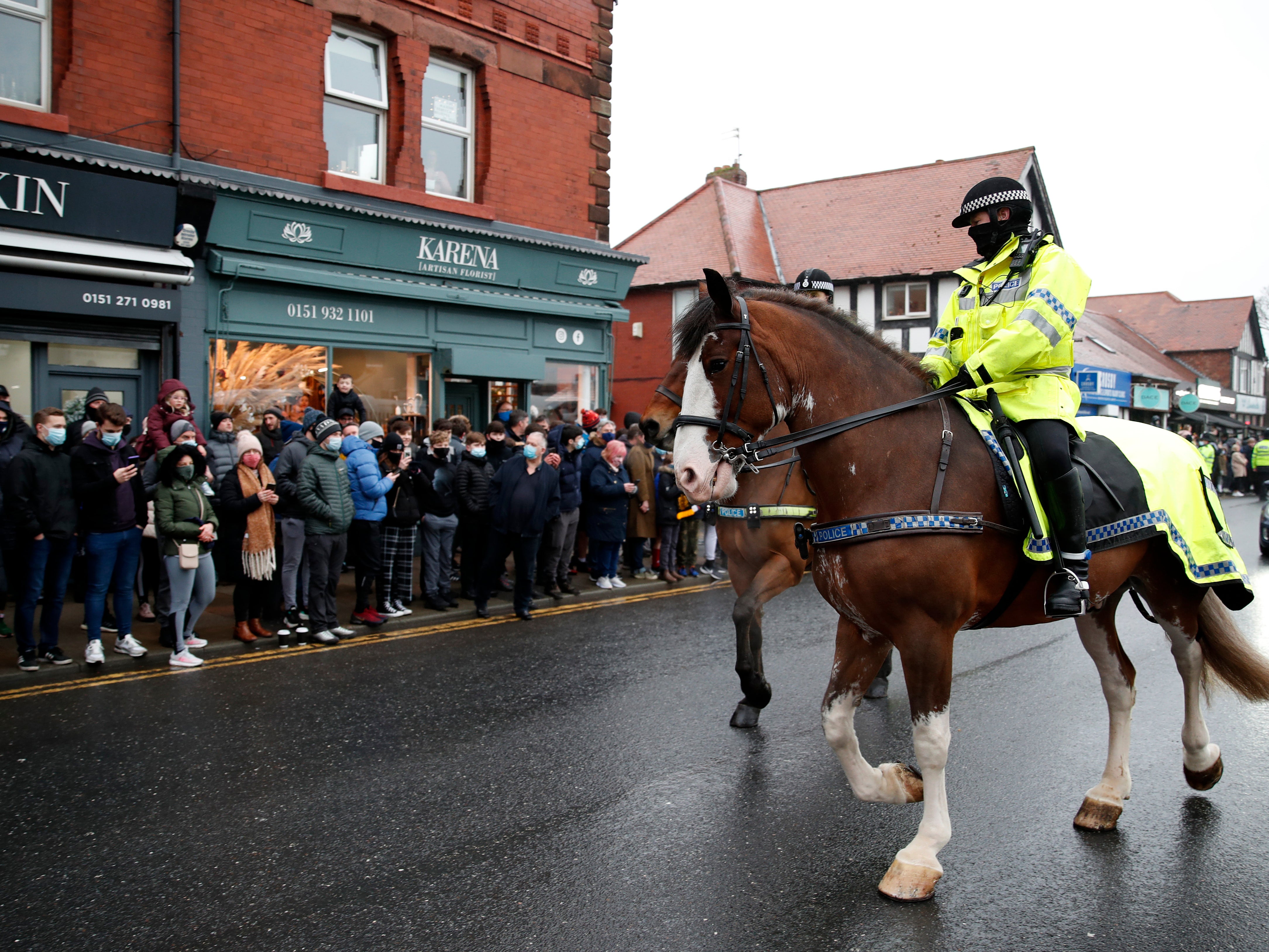 Marine fans packed the streets to see Tottenham in town