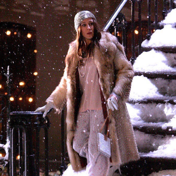 Carrie heads out on New Year’s Eve in the Sex and the City film