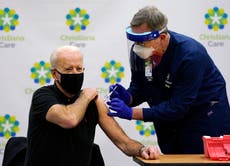Joe Biden receives second dose of Pfizer coronavirus vaccine