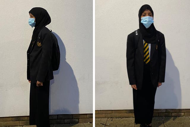 The parents of Siham Hamud, 12, have been threatened with legal action by Uxbridge High School over her refusal to wear a knee-length skirt
