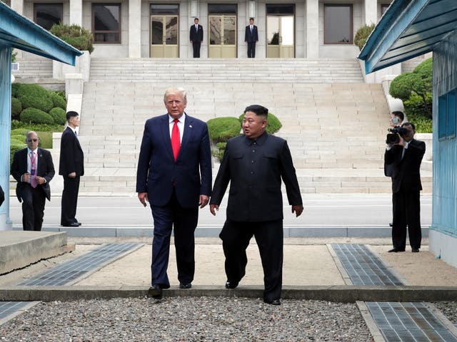 <p>Trump becomes the first incumbent US president to enter North Korea in June 2019</p>