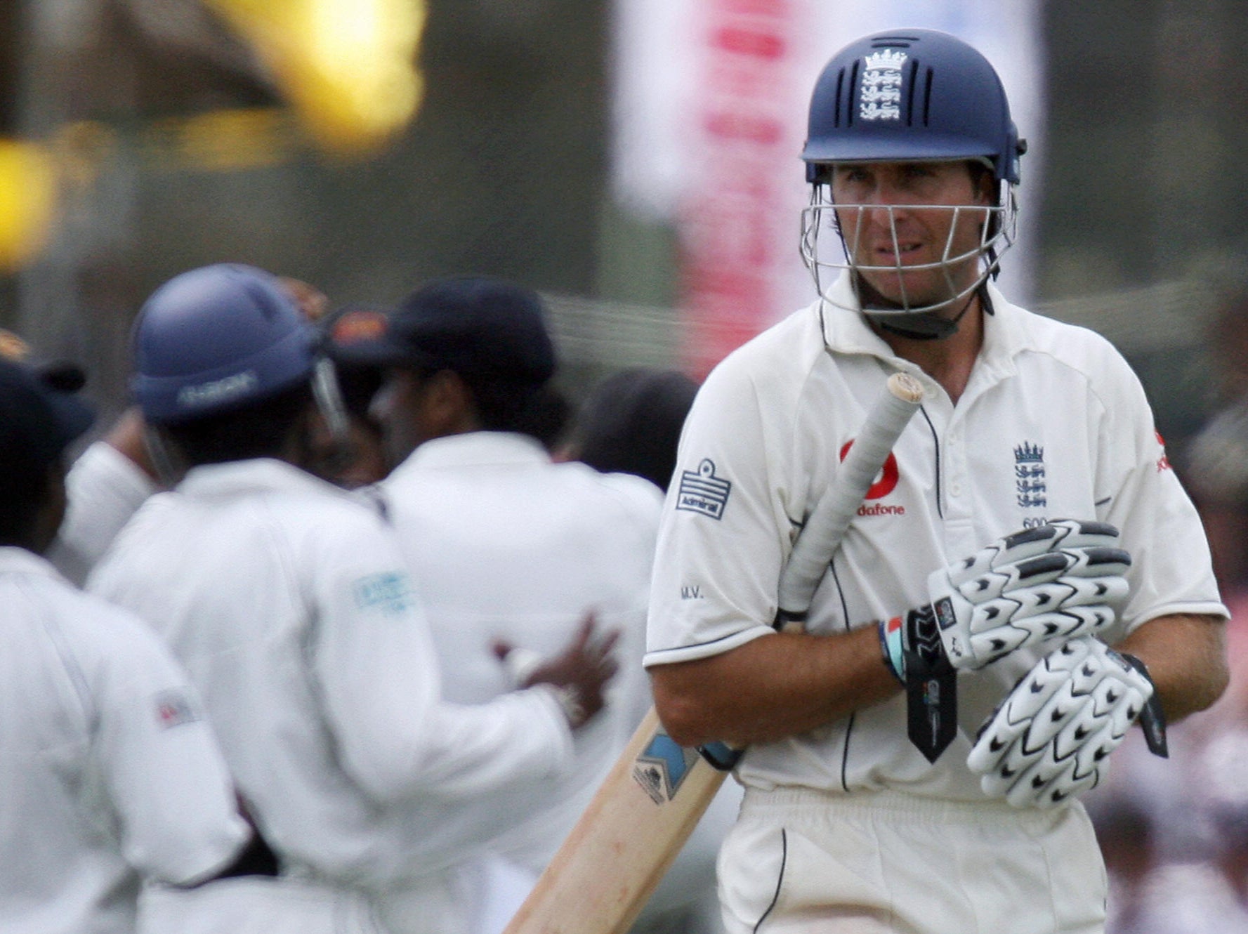 Michael Vaughan after being dismissed at Galle in December 2007