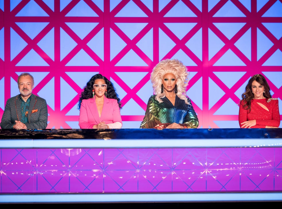 <p>Graham Norton, Michelle Visage, RuPaul and Elizabeth Hurley</p>