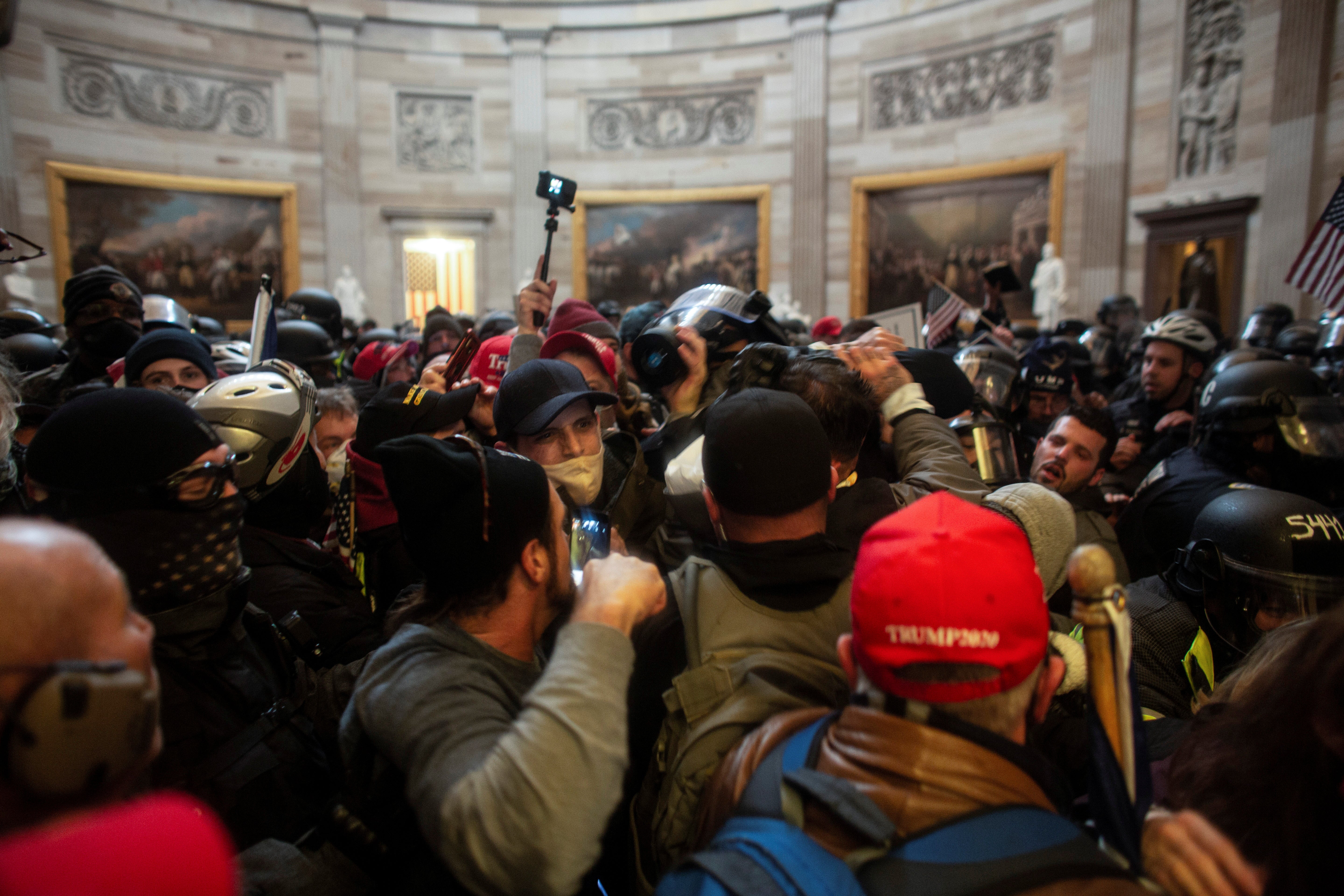 Trump supporters storming the US Capitol last Wednesday