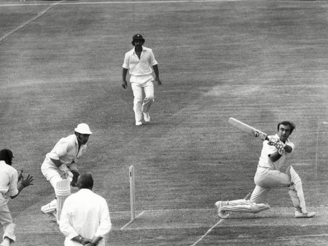Edrich hooks a ball for four in 1974