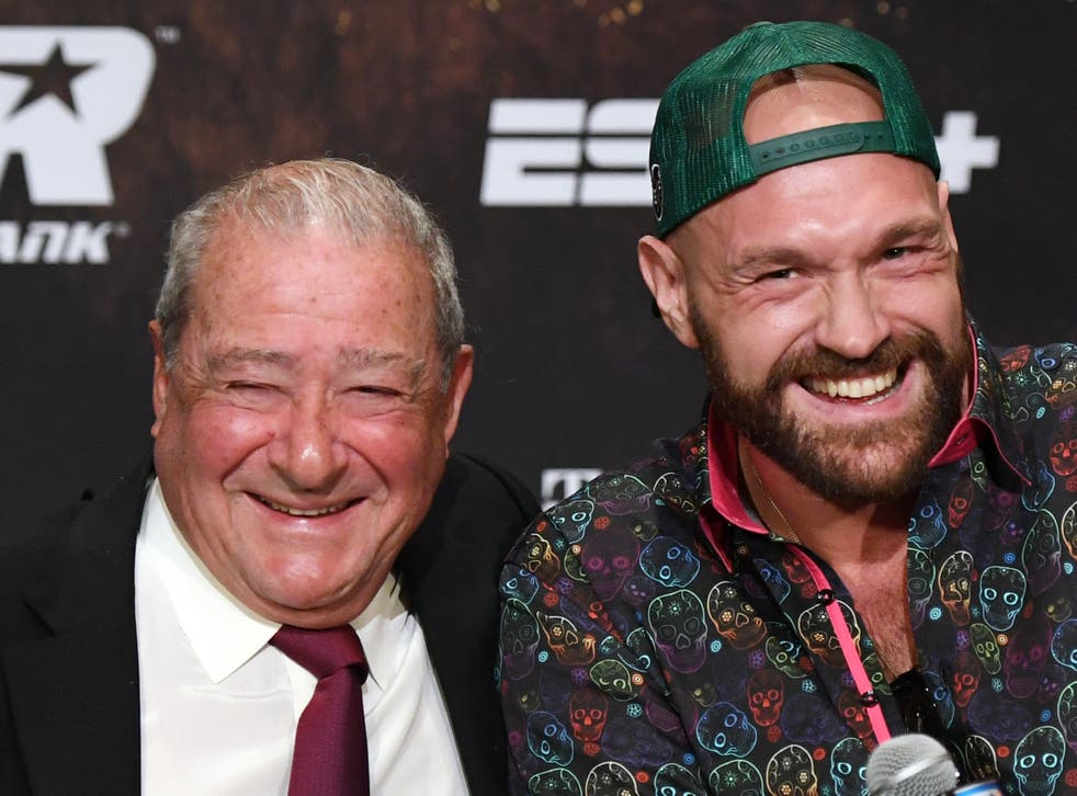 <p>Bob Arum (left) still hopes that the fight between his client Tyson Fury and Dillian Whyte can go ahead in March </p>
