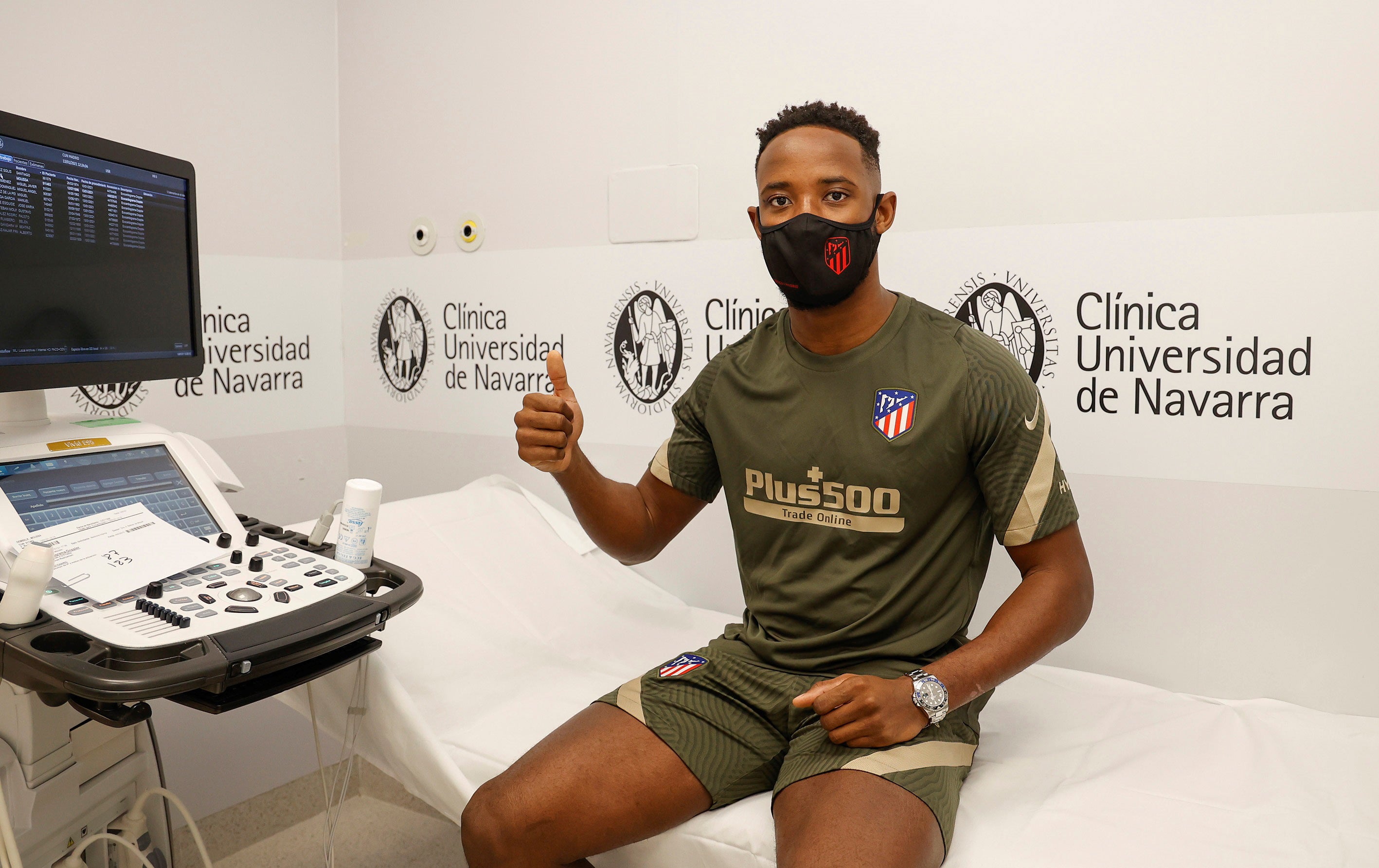 Atletico's new player French striker Moussa Dembele medical test