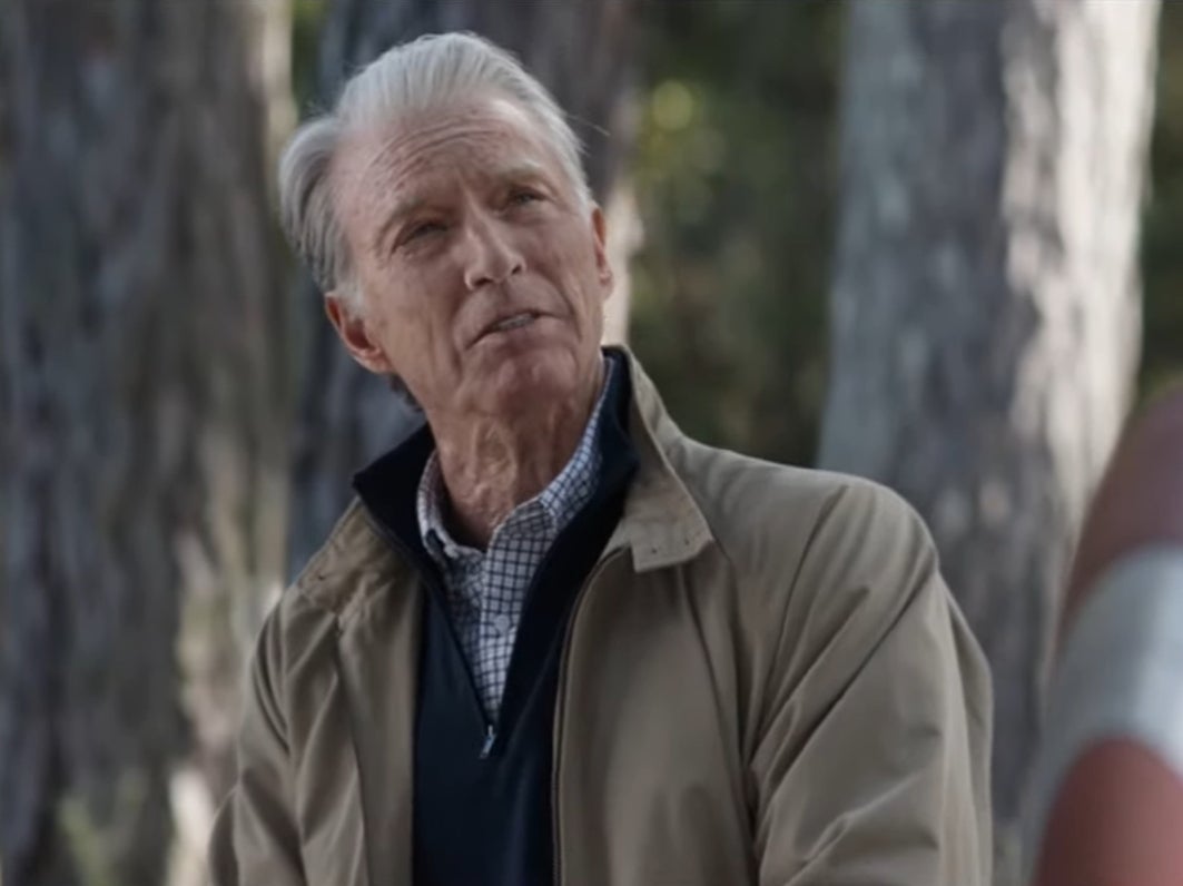 Chris Evans at the end of Avengers: Endgame, wearing old age make-up