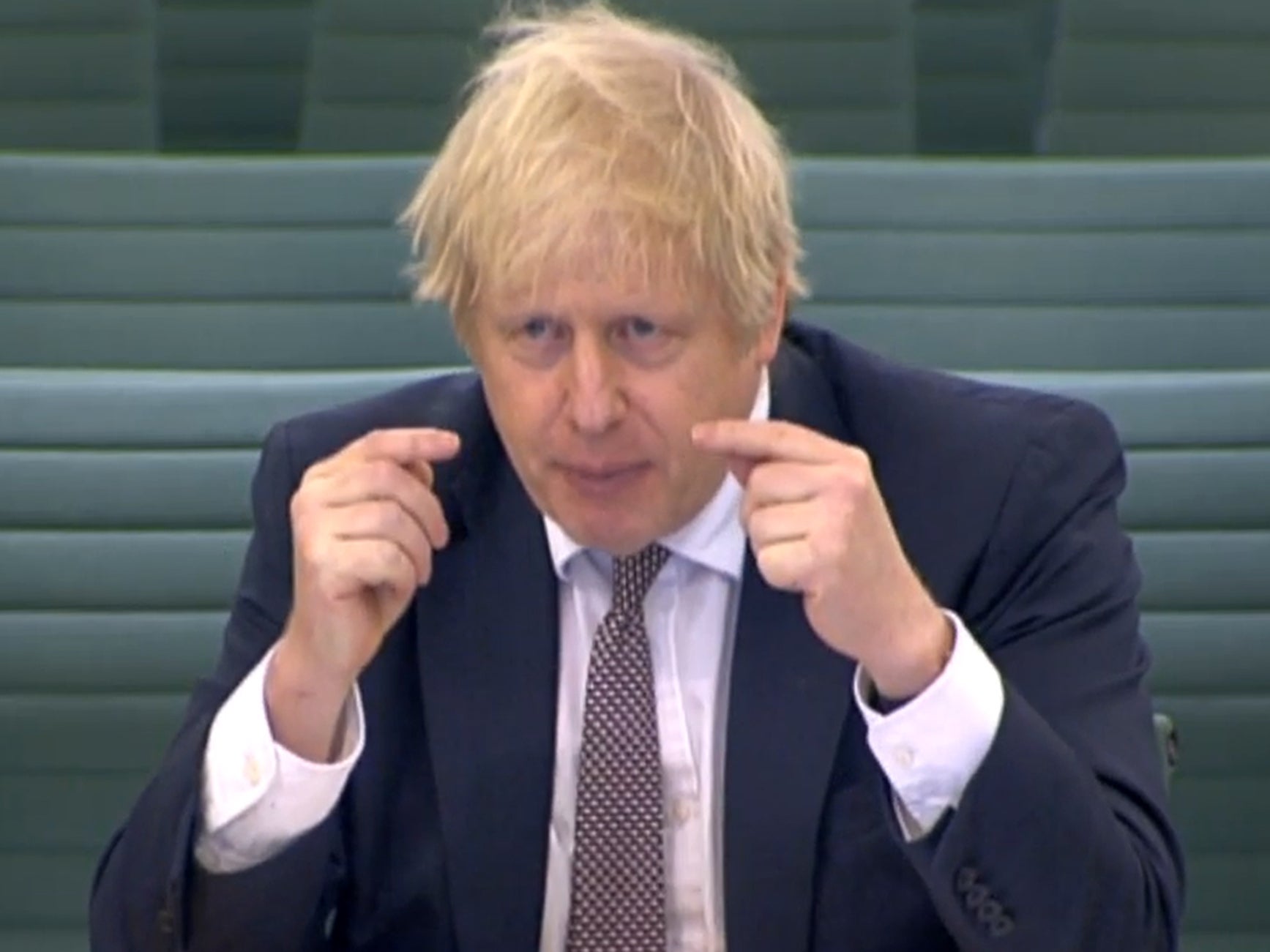 Boris Johnson in front of the Commons Liaison Committee