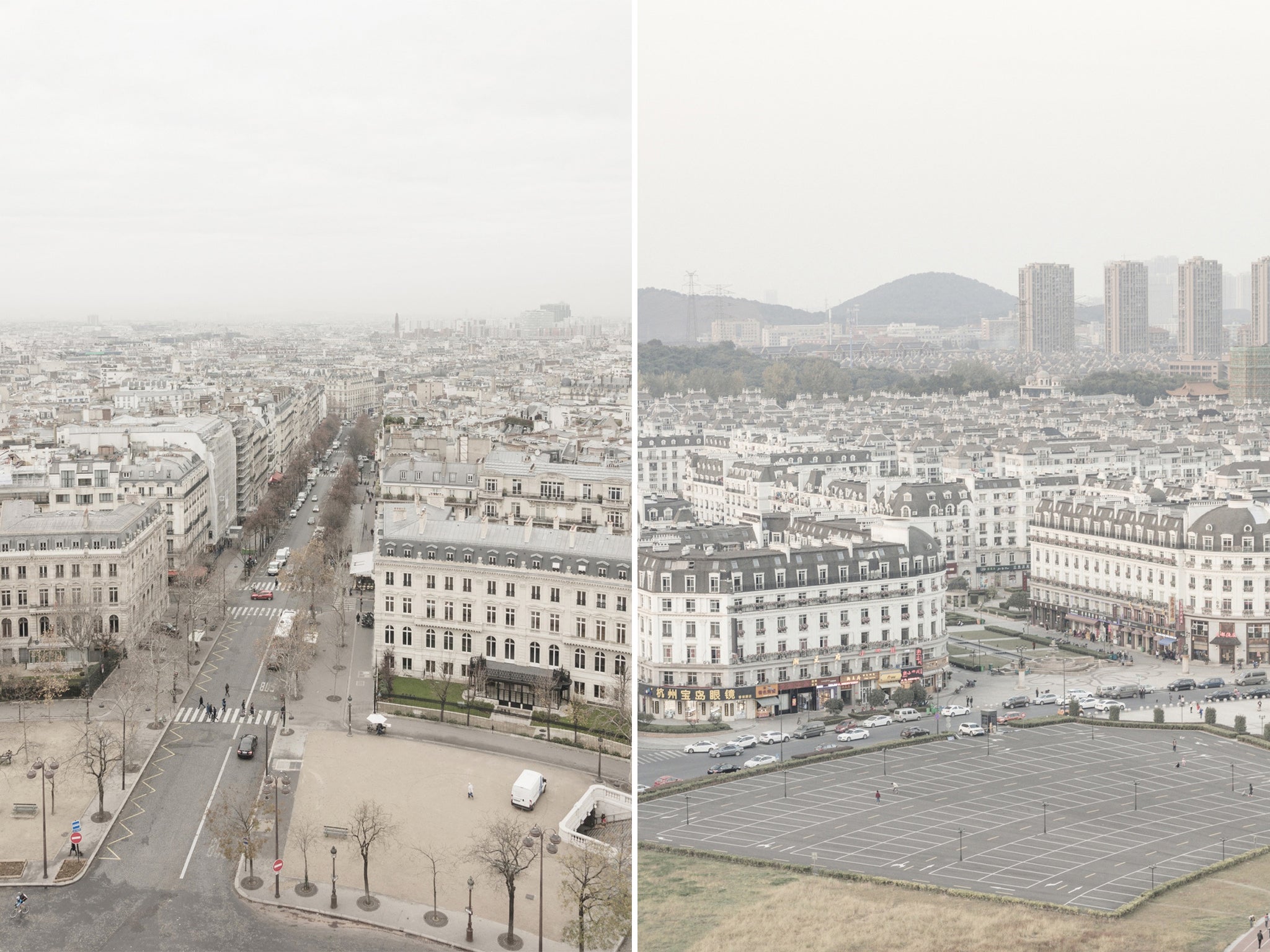 Photo Series Shows Paris, France Alongside Its Chinese Replica