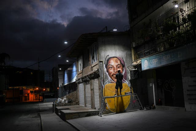 APTOPIX Venezuela Street Artist