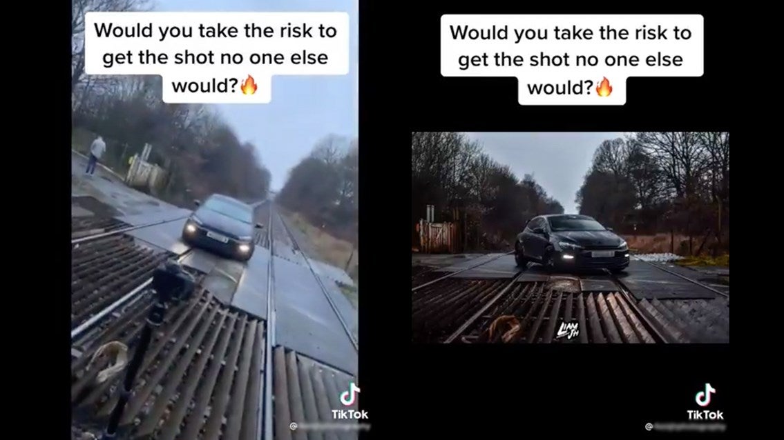 Police branded the TikTok video ‘incredibly dangerous and reckless’