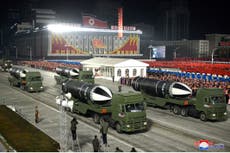North Korea unveils new submarine-launched missiles in huge military parade