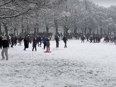 Social distancing ignored in mass snowball fight in Leeds park