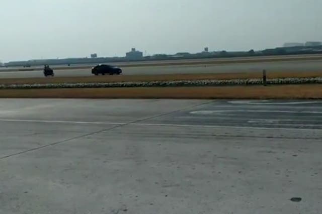 The car was chased down by airport staff