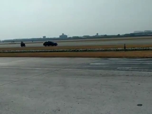 The car was chased down by airport staff