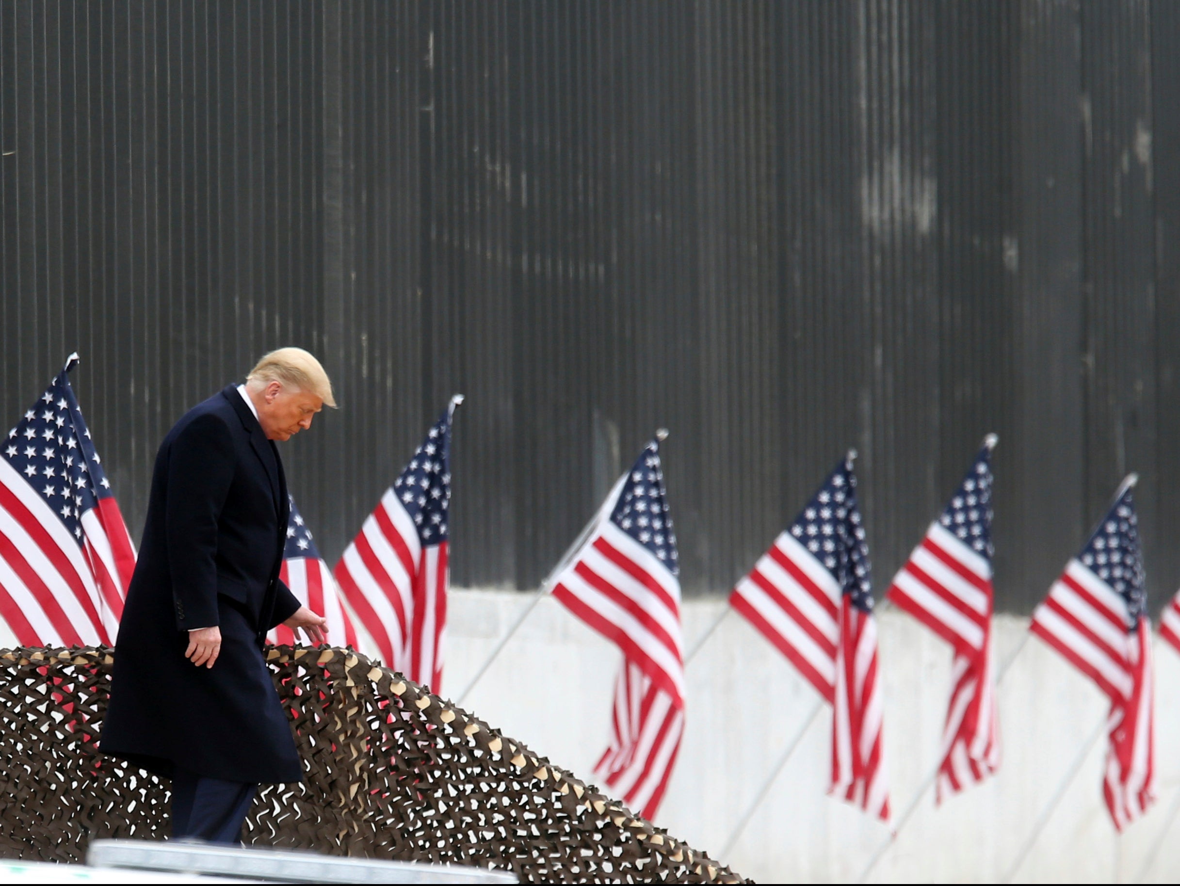 Donald Trump at the US-Mexico border wall 12 January, 2021