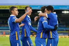 Maupay’s early strike hands Brighton much-needed win over Leeds