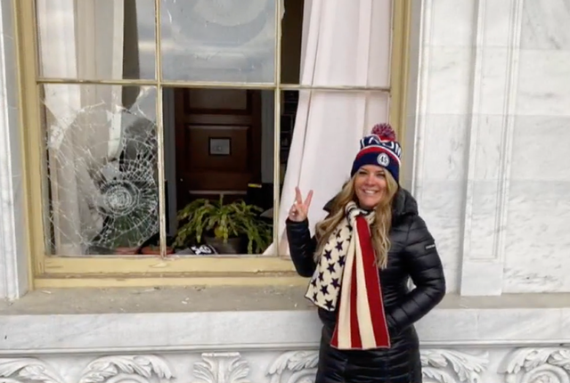 <p>Jenna Ryan at the US Capitol on 6 January 2021 </p>