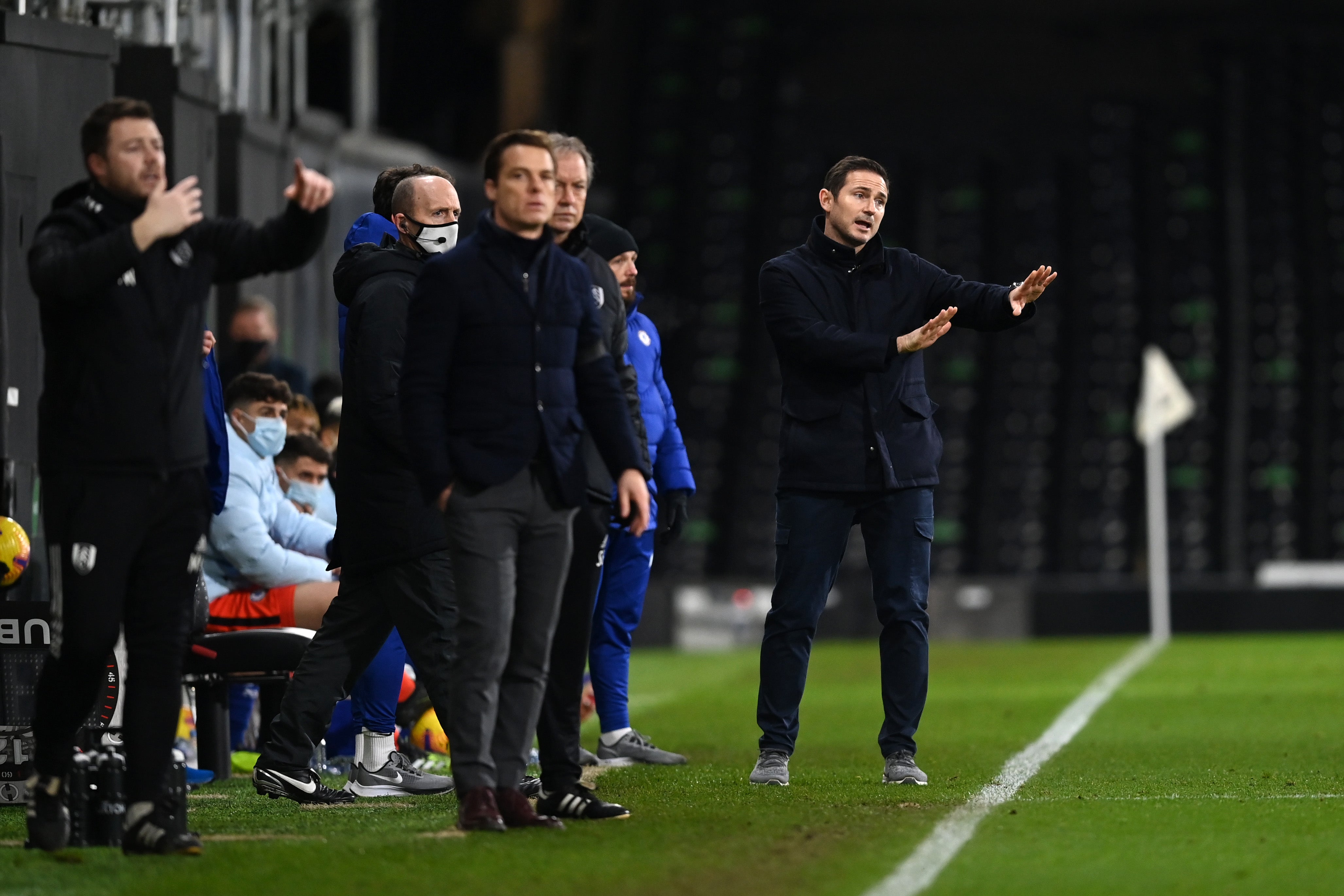 Frank Lampard on the touchline during Chelsea’s 1-0 win