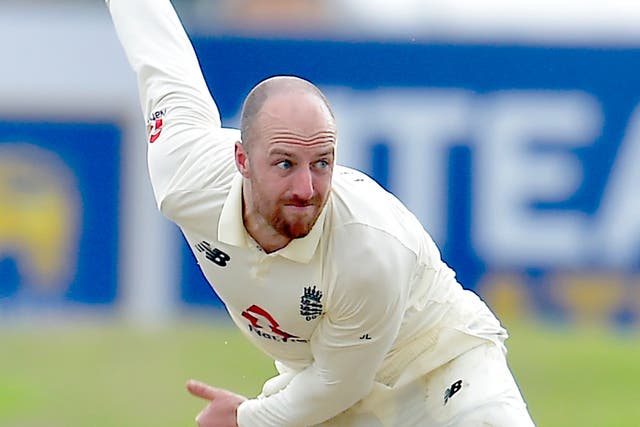 Jack Leach in action on day four