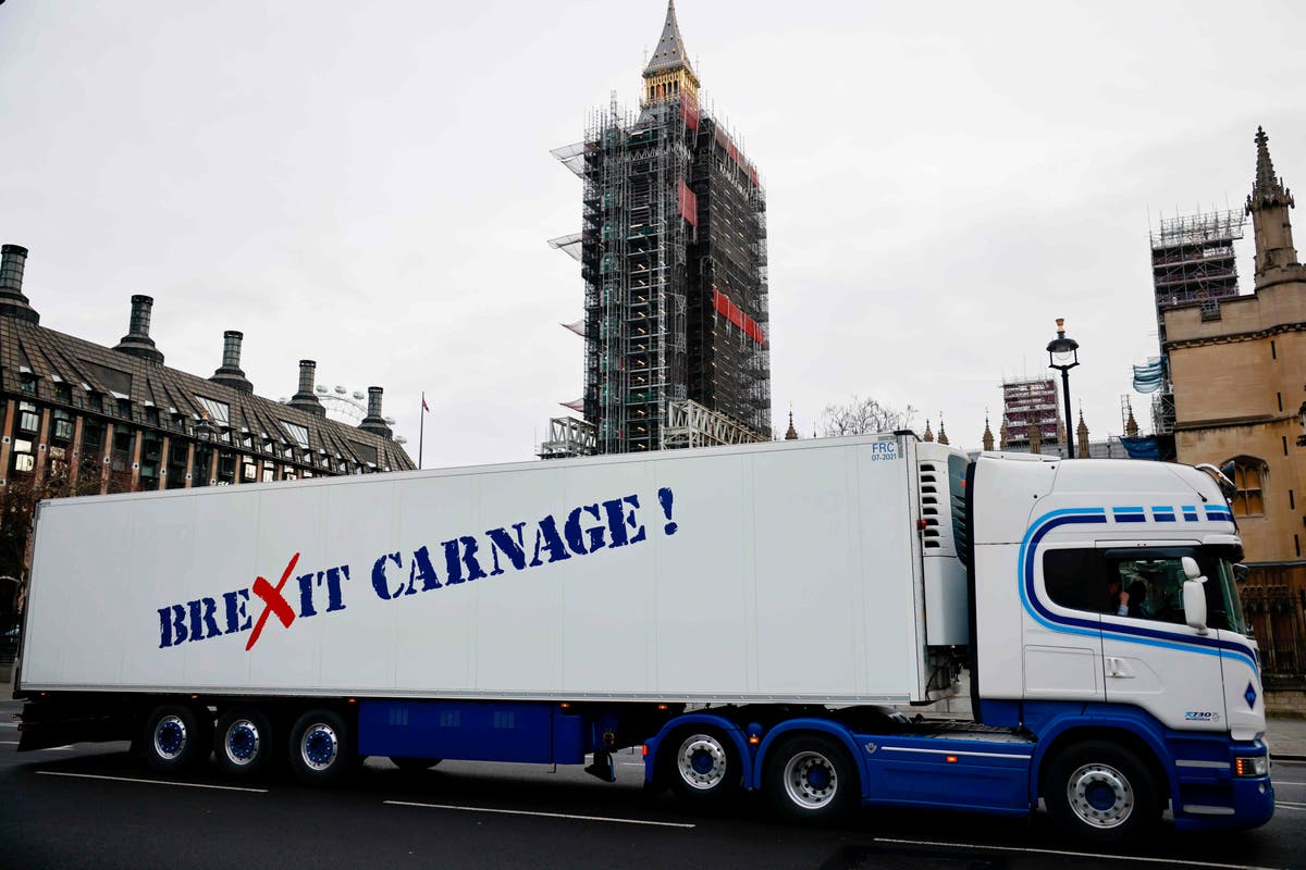 Scottish fishing industry workers protest against Brexit trade deal at Whitehall