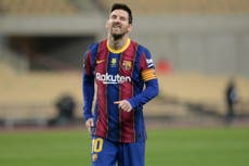 Messi sent off for first time in Super Cup defeat for Barcelona