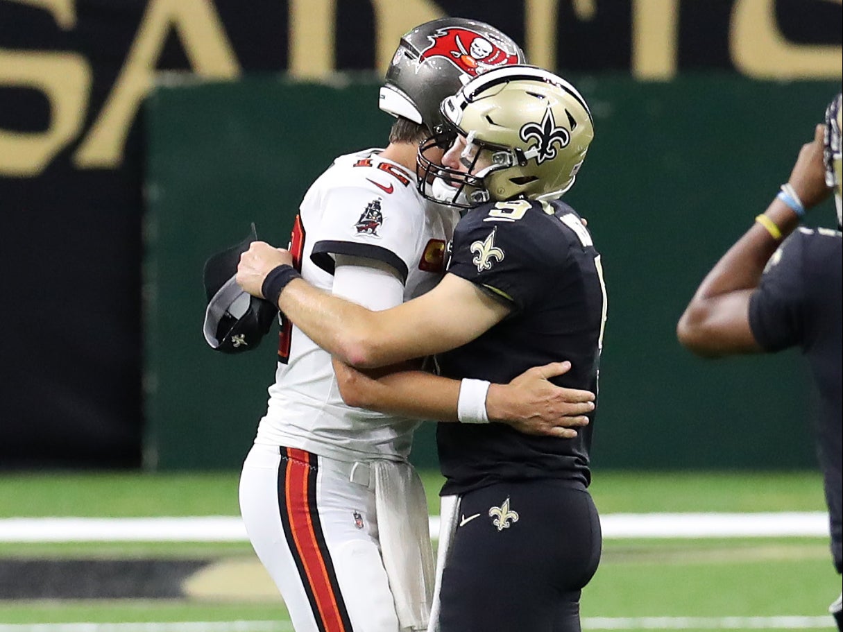 Tom Brady and Drew Brees share touching postgame moment