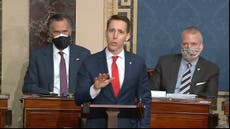 Hawley slammed from both sides after complaining about being ‘muzzled’