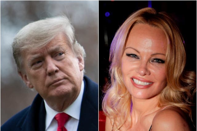 <p>Donald Trump y la estrella de Baywatch Pamela Anderson.</p>