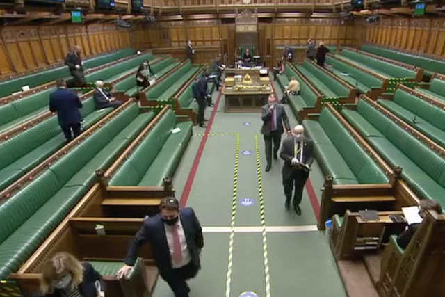MPs voting on the amendment on Tuesday night