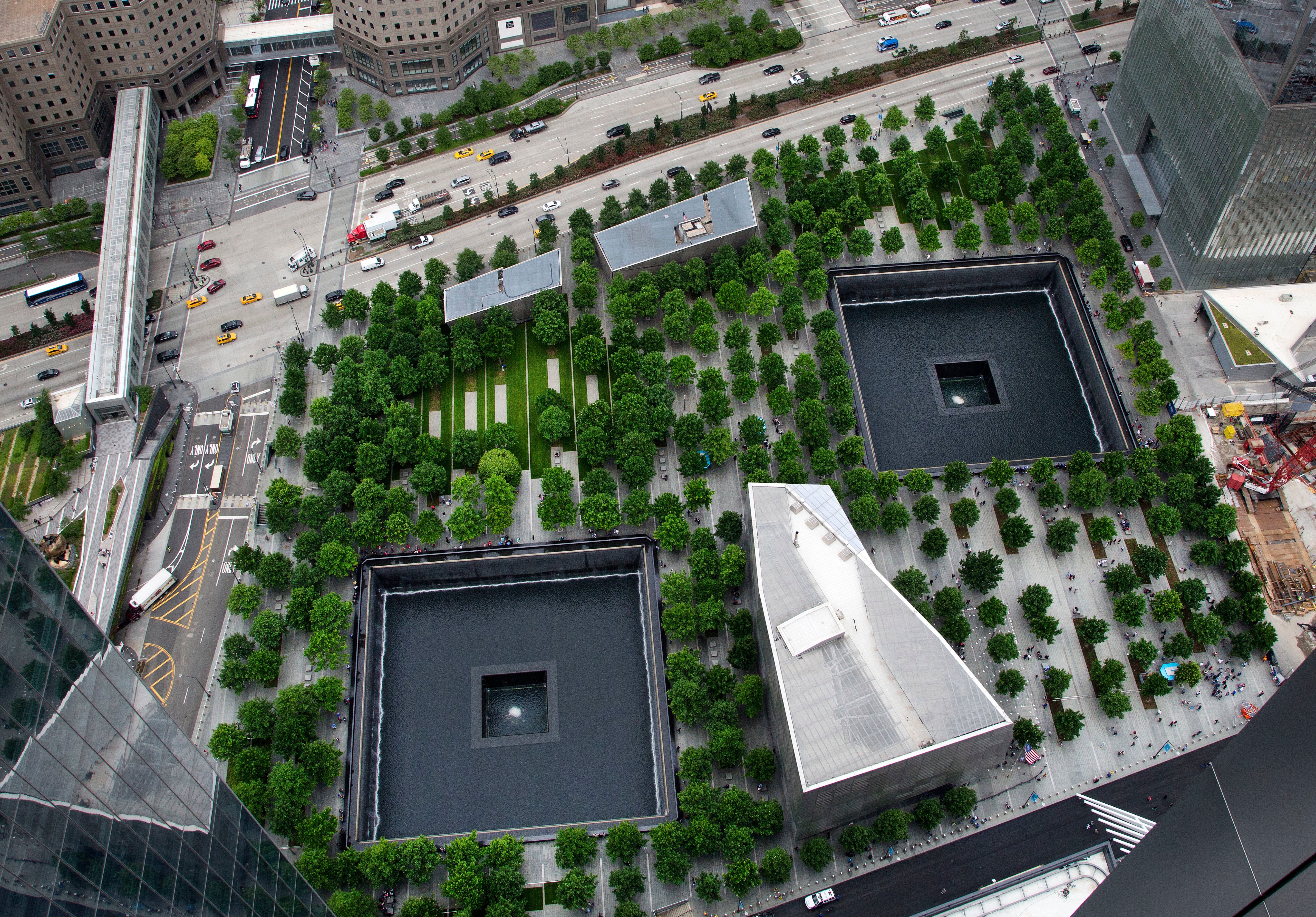 File image: An aerial view of the 9/11 memorial