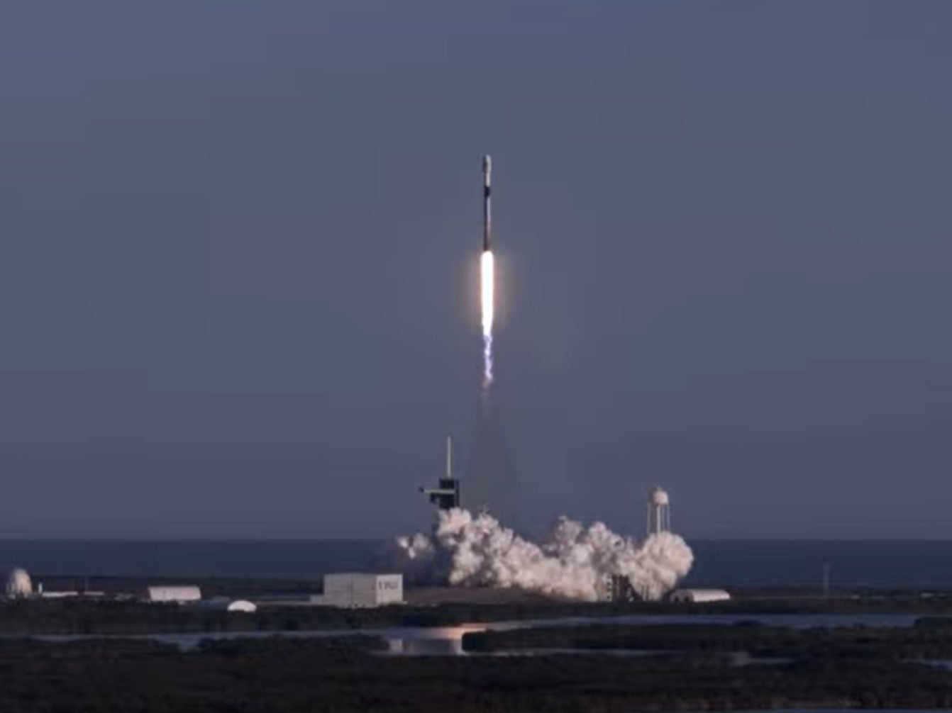 The SpaceX Falcon 9 rocket carrying 60 Starlink internet satellites lifts off in Cape Canaveral, Florida, on Wednesday 20 January, 2021