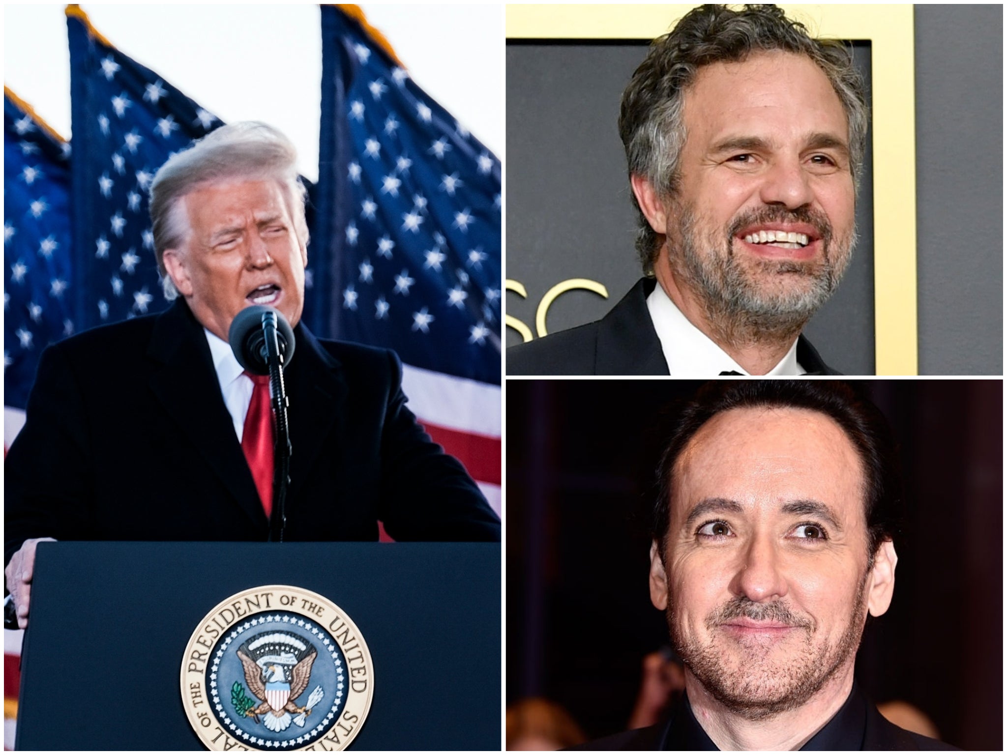 Trump’s exit has been celebrated by stars including Mark Ruffalo and John Cusack